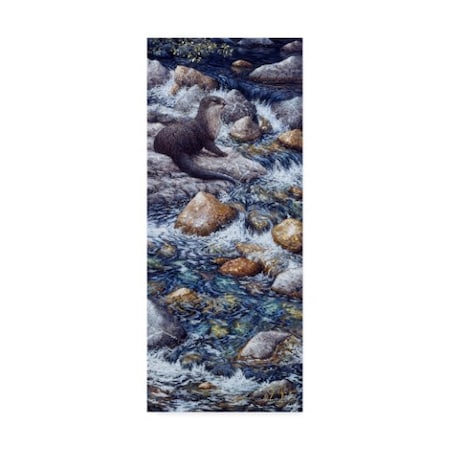 Jeff Tift 'River Otter' Canvas Art,8x19